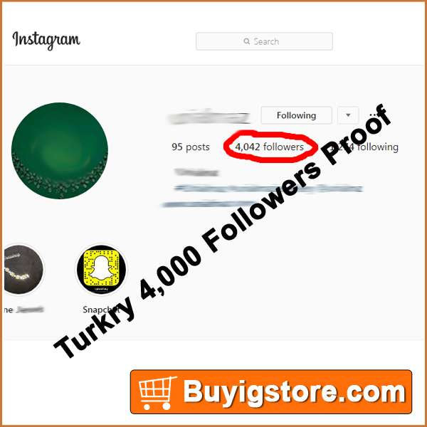Turkry 4,000 instagram Followers Proof