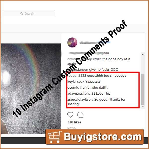 10 Instagram Custom Comments Proof 1