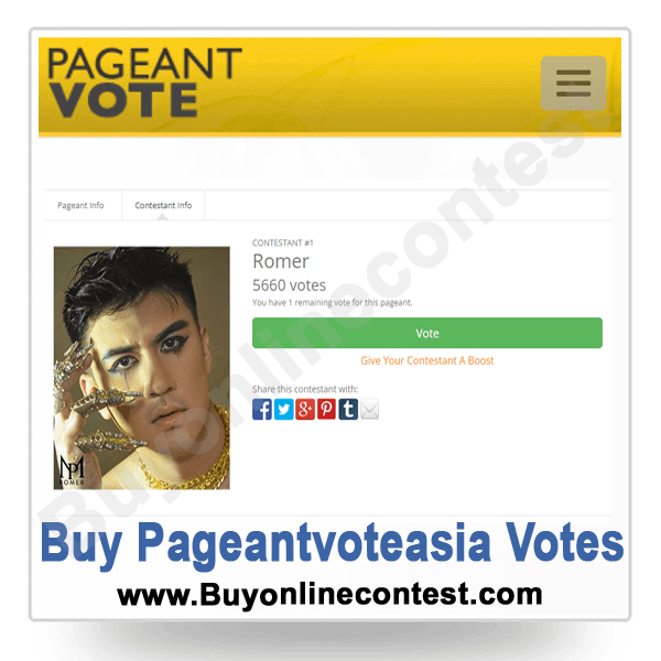 Buy Pageantvoteasia Votes